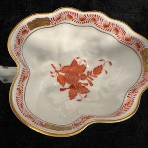 Herend Hungary  Leaf Dish Chinese Bouquet Rust